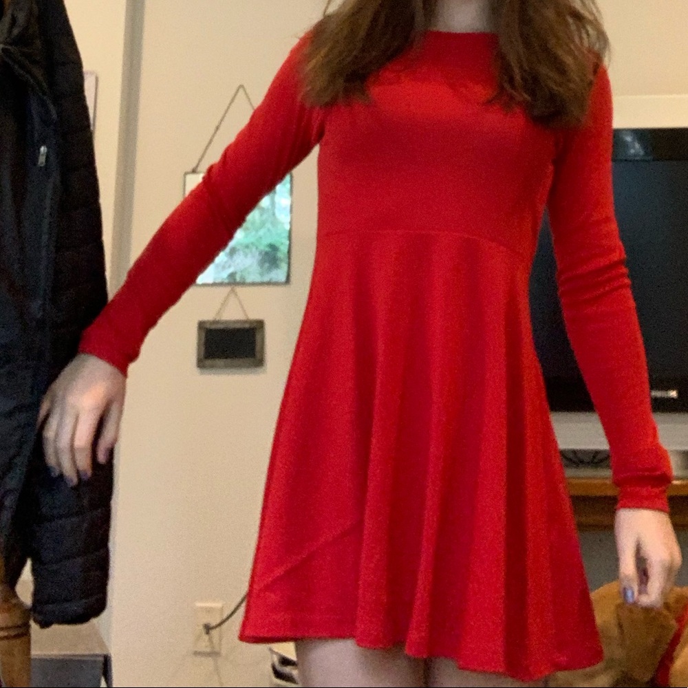 Red skater dress